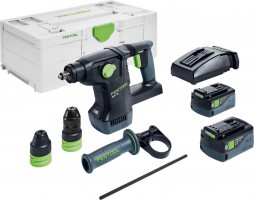 Festool 577449 18V KHC 18 5,0 EBI-Plus Brushless SDS+ Rotary Hammer Drill 2 x 5.0Ah Batteries, TCL 6 Charger With SYS3 L £569.95